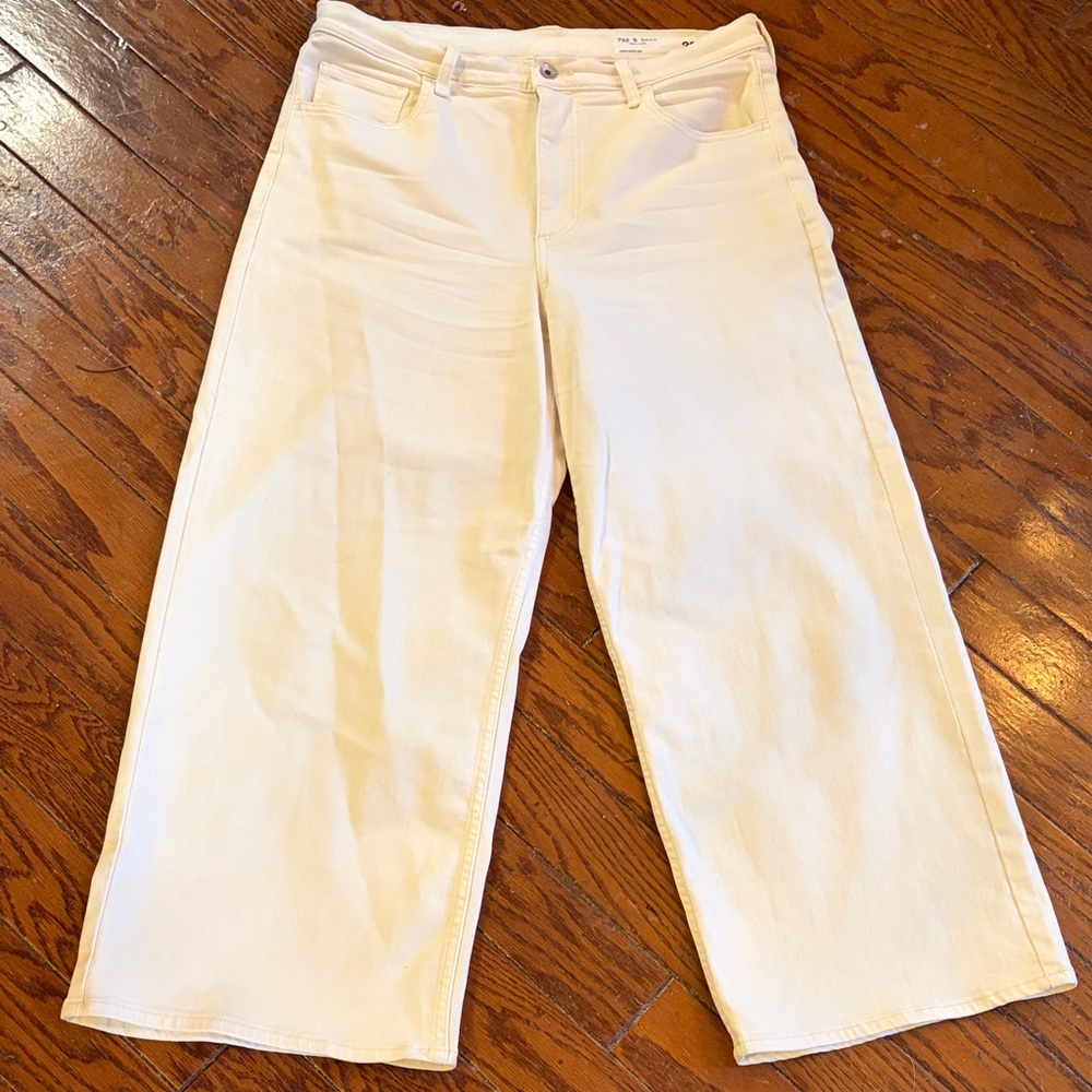 rag & bone Off-White Wide-Leg Jeans